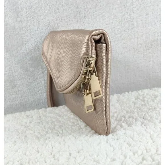 Wristlet by Urban Expression Gold Three-Way Clutch Certified Vegan Evening or Da - Picture 2 of 15